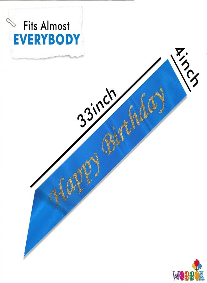 ووبوكس وشاح عيد ميلاد للبنات من ووبوكس، وشاح عيد ميلاد سعيد للبنات، وشاح عيد ميلاد للأطفال، وشاح عيد ميلادي، زينة عيد ميلاد، عيد ميلاد سعيد لامع باللونين الأزرق والذهبي (قطعة واحدة) (FP3568) - Image 3